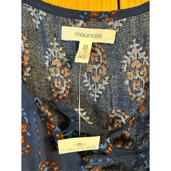 Maurices Paisley Peplum Tank Top Blouse Size XS nwt (4956) - Picture 2 of 4